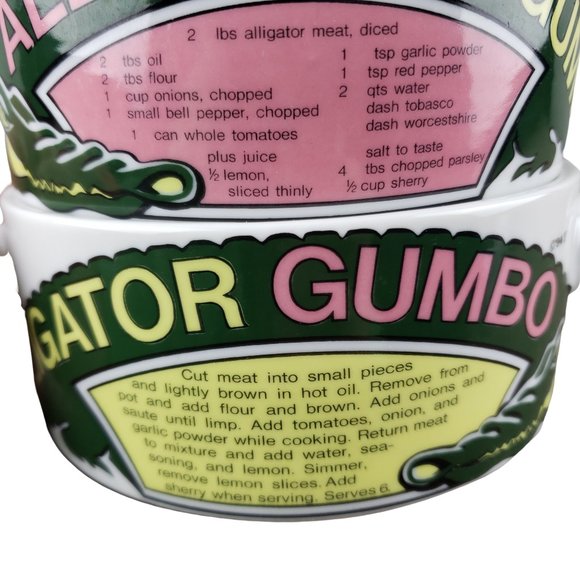 LJungberg Collection Alligator Gumbo Two Handled Bowl Set 1994 New Orleans - Picture 6 of 11